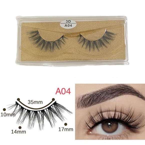 Vegan Faux Mink 3D Light-weight False Volume Eyelashes Style A04 (Lashes only) - Picture 1 of 5
